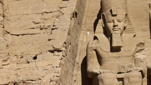 Carving of an Egyptian noble into a mountainside