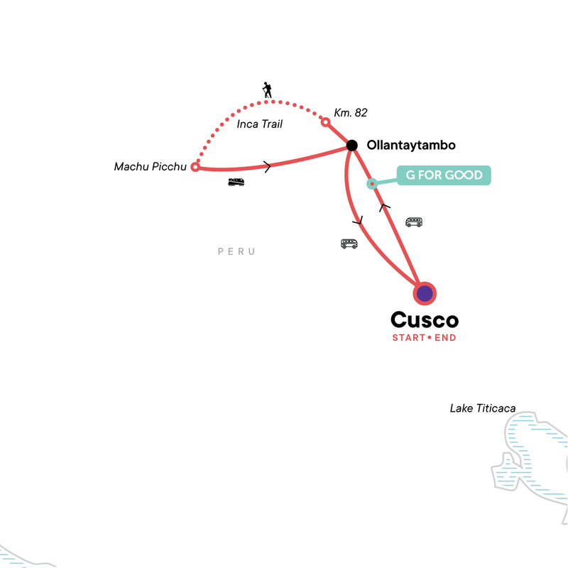 Map of the route for The Inca Trail